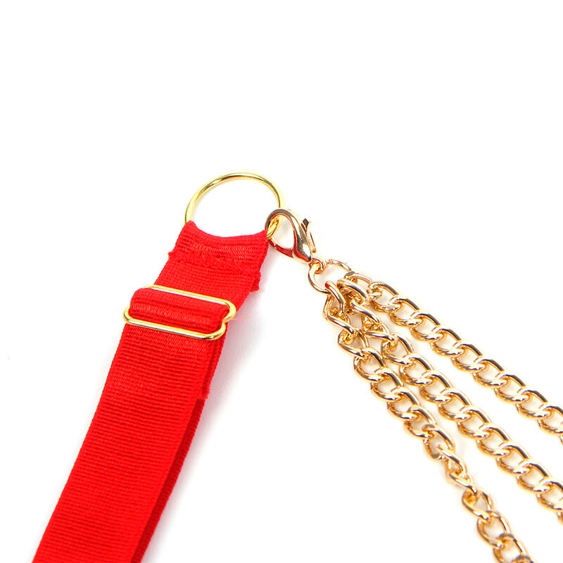 SUBBLIME - 955519 RINTALIIVISETTI KETJUILLA JA VERKOLLA, SYDÄNMAINEN, PUNAINEN, S/M