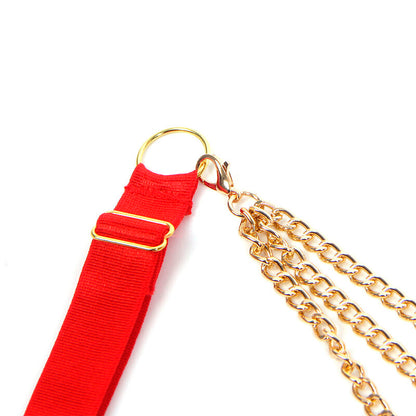 SUBBLIME - 955519 RINTALIIVISETTI KETJUILLA JA VERKOLLA, SYDÄNMAINEN, PUNAINEN, S/M