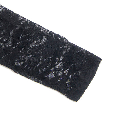 SUBBLIME - 955601 PITKÄHIHAINEN MEKKO MUSTALLLA PITSIKORISTEELLÄ L/XL