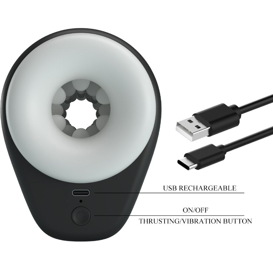 PRETTY LOVE - DJ GIRL MANLIG MATURBATOR MED VIBRATION 5 INSTÄLLNINGAR SVART