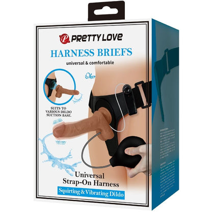 PRETTY LOVE - UNIVERSAL SELE MED VIBRERANDE OCH SPRUTANDE DILDO 15,5 CM MULATO