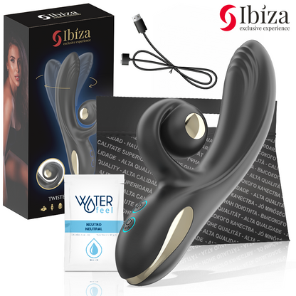 IBIZA - TWISTER VIBRATOR WITH CURVE STIMULATOR AND VIBRO-ROTATION