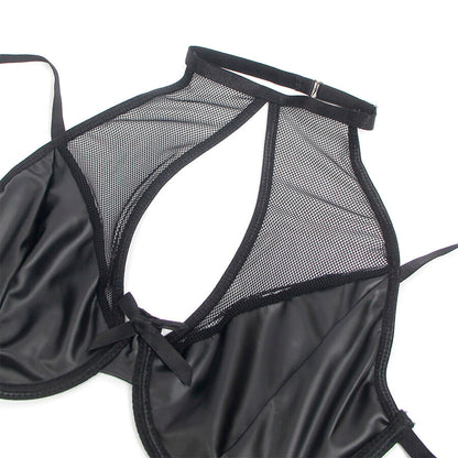 SUBBLIME - 957599 NAHKAINEN RINTALIIVI- JA HAMESETTI MUSTA L/XL