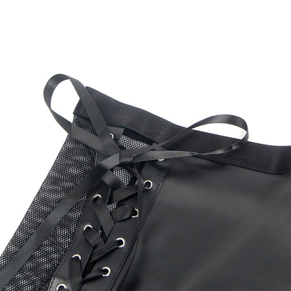 SUBBLIME - 957599 NAHKAINEN RINTALIIVI- JA HAMESETTI MUSTA L/XL