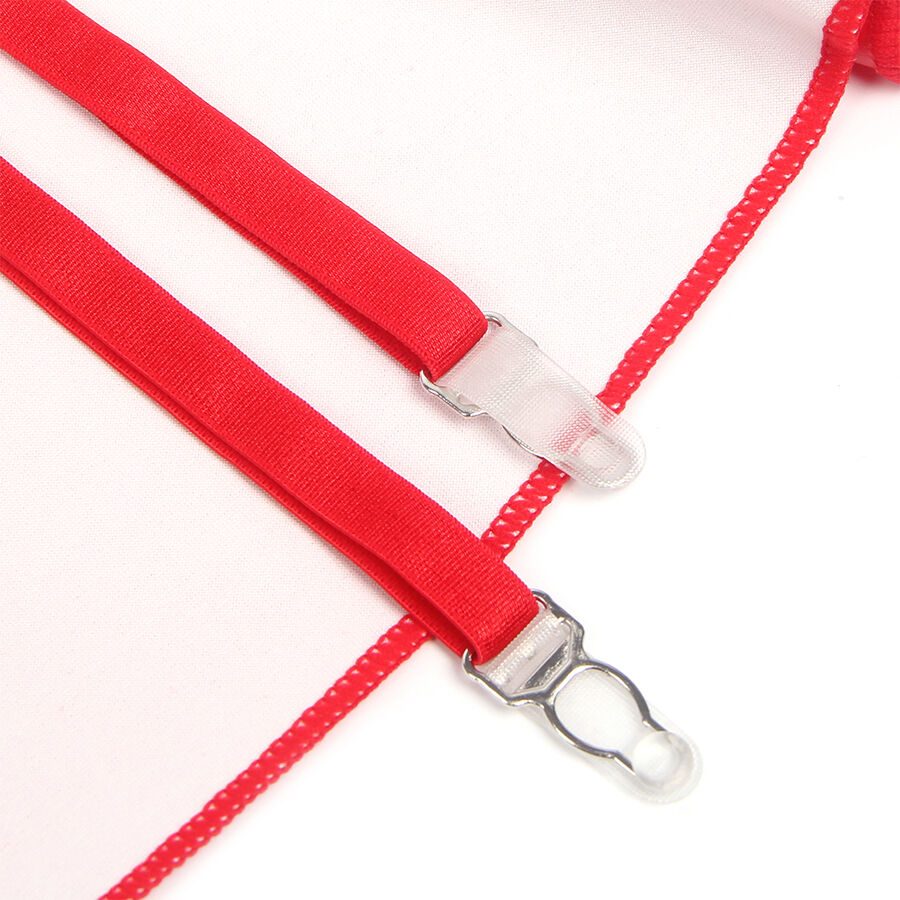 SUBBLIME - 957735 KLÄNNING I LÄDER MED SPETSSTRÄCKA, RÖD L/XL