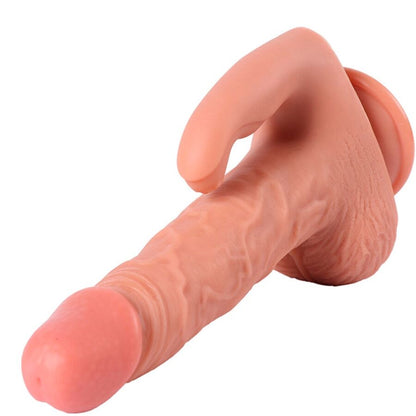 SHEQU - HAYDEN DILDO- JA KLITORISSTIMULAATTORI VÄRINÄLLÄ JA KAUKOSÄÄTIMELLÄ 16 CM