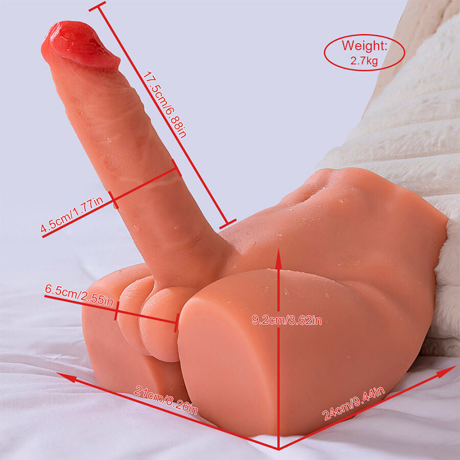 XISE - PEEL DILDO ASS REALISTINEN DILDOMASTURBAATORI ETUASENTO TYÖNTÖVAIHTOEHDOT 17,5 CM
