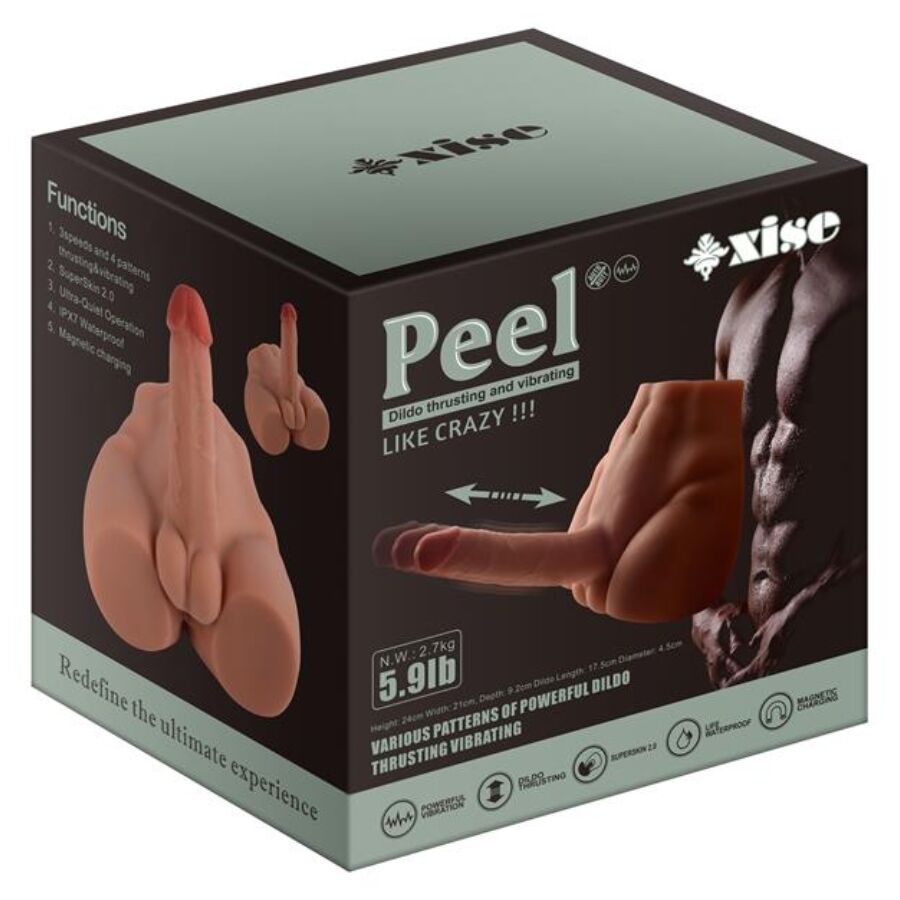 XISE - PEEL DILDO ASS REALISTINEN DILDOMASTURBAATORI ETUASENTO TYÖNTÖVAIHTOEHDOT 17,5 CM