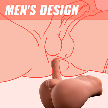 XISE - BERTLETT DILDO ASS REALISTINEN DILDO JA PERÄAUHEMASTURBAATORI ETUASENTOON TYÖNTÖÖN 18 CM