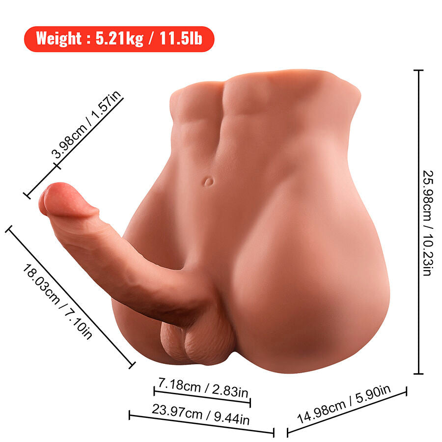 XISE - BERTLETT DILDO ASS REALISTINEN DILDO JA PERÄAUHEMASTURBAATORI ETUASENTOON TYÖNTÖÖN 18 CM