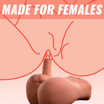 XISE - BERTLETT DILDO ASS REALISTINEN DILDO JA PERÄAUHEMASTURBAATORI ETUASENTOON TYÖNTÖÖN 18 CM