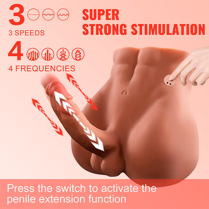 XISE - BERTLETT DILDO ASS REALISTINEN DILDO JA PERÄAUHEMASTURBAATORI ETUASENTOON TYÖNTÖÖN 18 CM