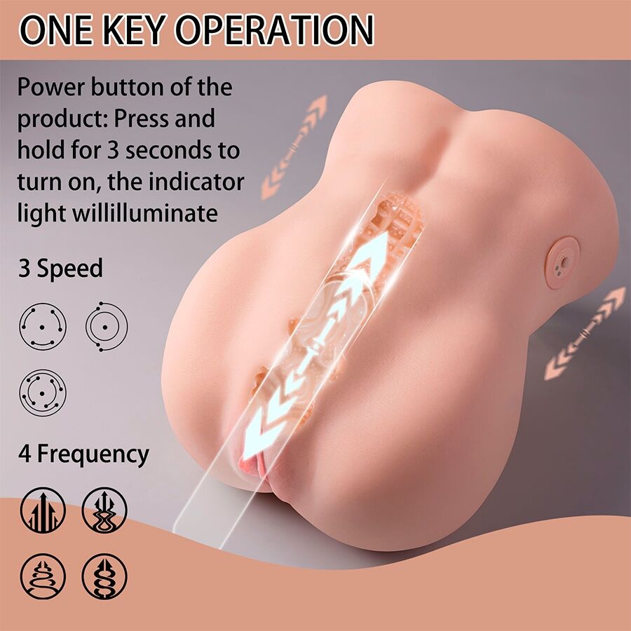 XISE - LYDIA KVINNLIG VAGINAMASTURBATOR MED STÖT 25 CM