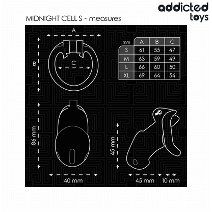 ADDICTED TOYS LUKITTU - MINDNIGHT CELL PENISHÄKKI KOKO S 4,8 CM