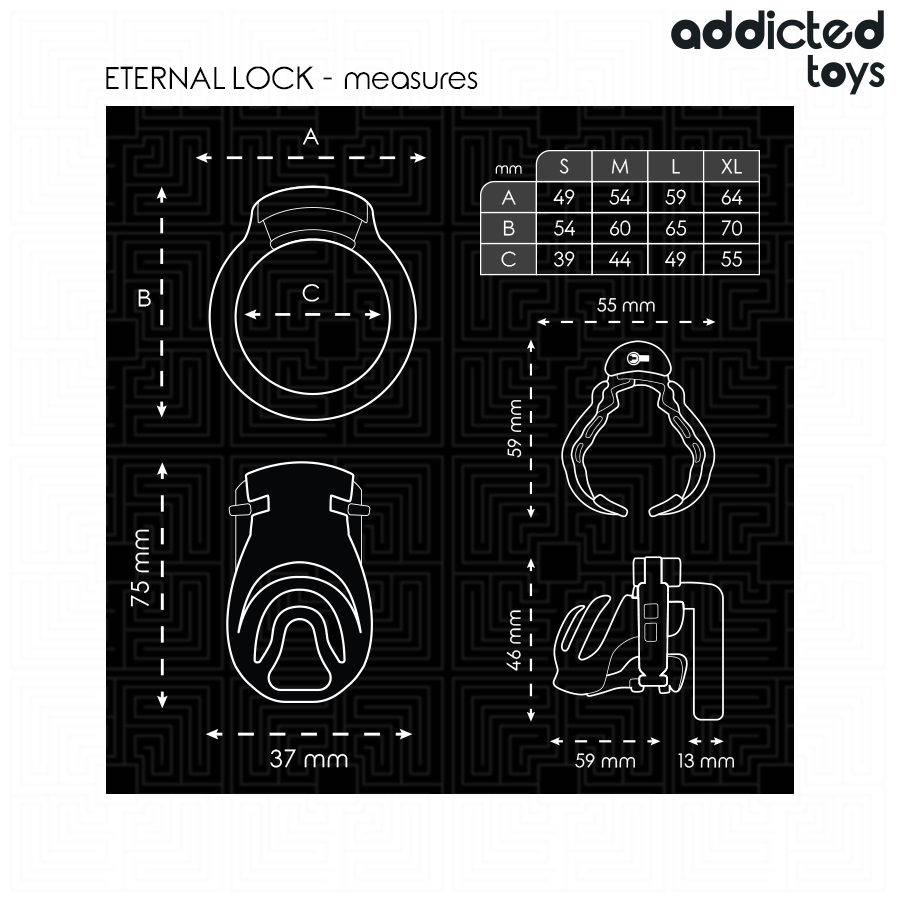 BEROENDE LEKSAKER LÅSTA - ETERNAL LOCKED PENISBUR 9 CM