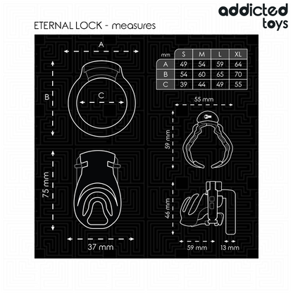 BEROENDE LEKSAKER LÅSTA - ETERNAL LOCKED PENISBUR 9 CM