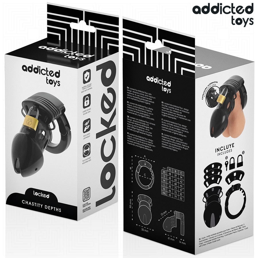 BEROENDE LEKSAKER LÅSTA - KYSKHETSDJUP PENISBUR 7,5 CM