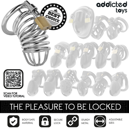 ADDICTED TOYS LOCKED - IRON CELL METAL PENIS CAGE 5 CM SIZE L