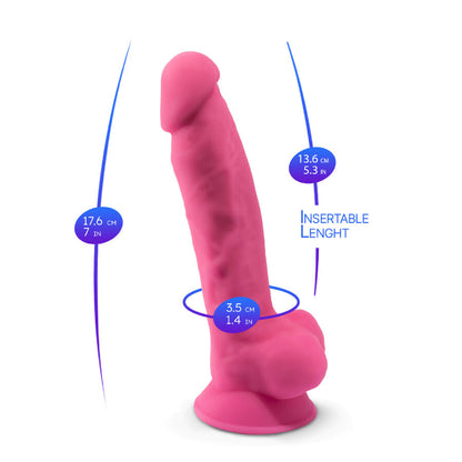 SILEXD - MALLI 1 REALISTINEN PENIS PREMIUM-SILIKONISTA SILEXPAN FLUORESOIVA VAALEANPUNAINEN 17,5 CM