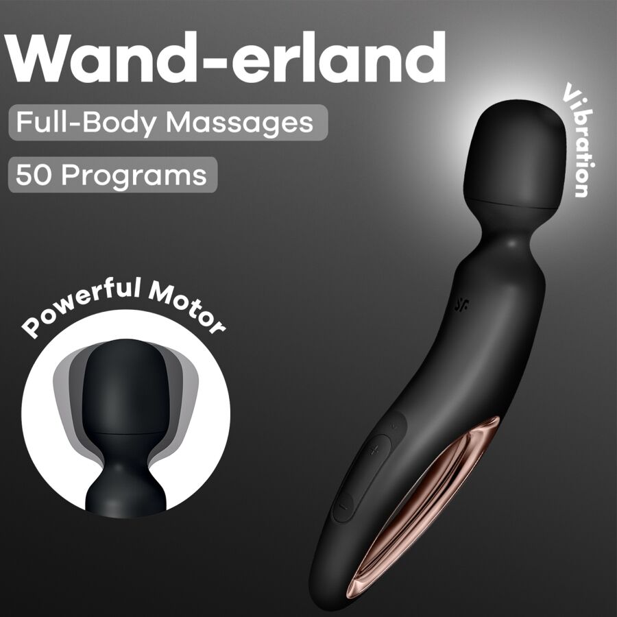 SATISFYER - WAND ERLAND VÄRISEVÄ HIERONTALAITTEEN MUSTA