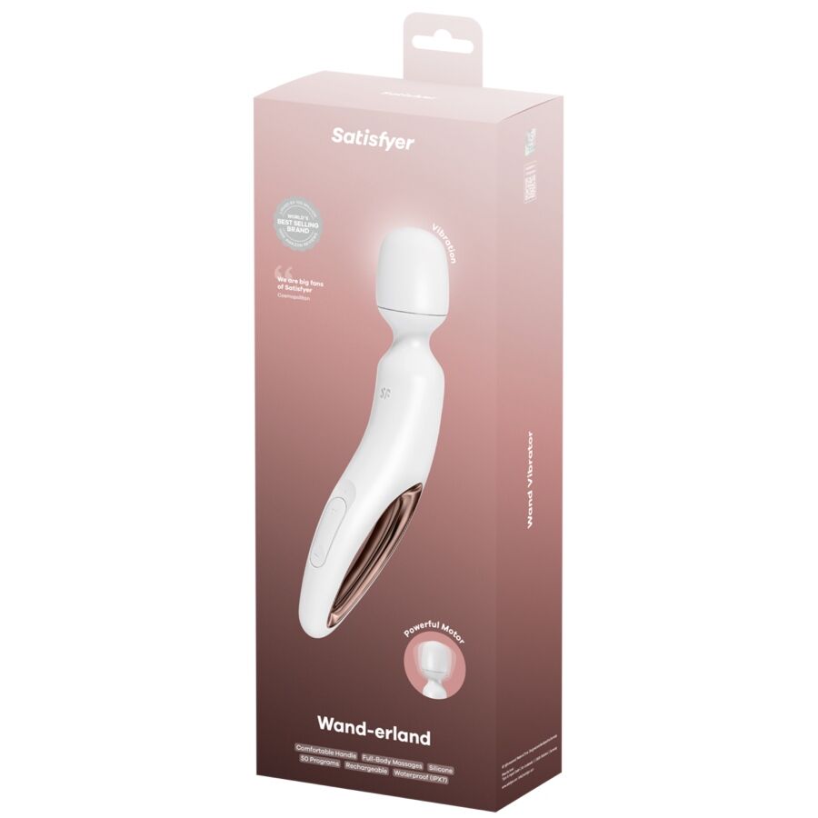 SATISFYER - WAND ERLAND VÄRISEVÄ HIERONTALAITE VALKOINEN