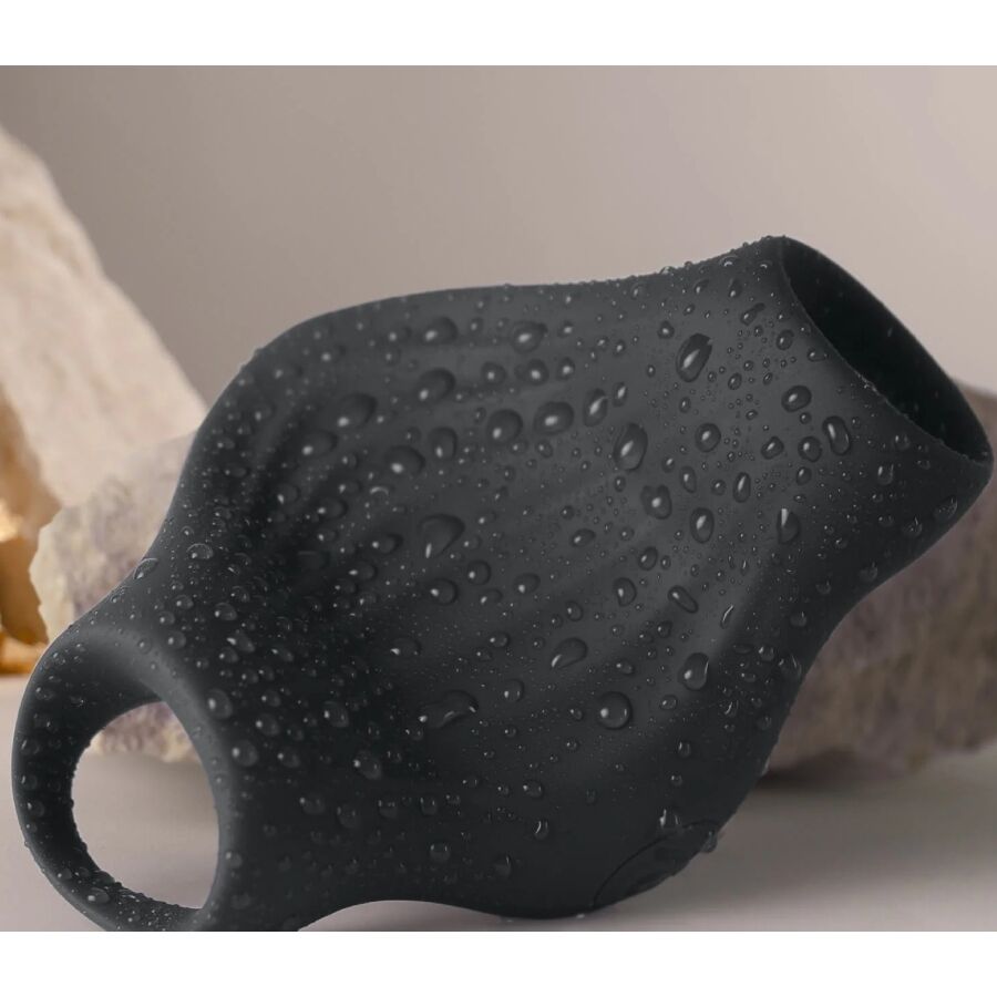 ROCKS-OFF - KÄMMENMUSTA JOUSTAVA VIBRAATTORIMASTURBAATTORI