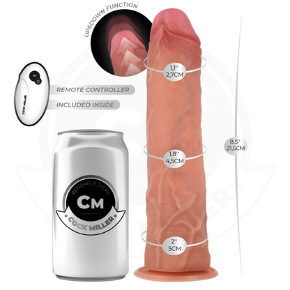 COCK MILLER - HYPERREALISTINEN DILDO IMUKUPILLA JA KAUKOSÄÄTIMEN TYÖNTÖÖN 21,5 CM