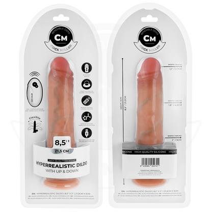COCK MILLER - HYPERREALISTINEN DILDO IMUKUPILLA JA KAUKOSÄÄTIMEN TYÖNTÖÖN 21,5 CM