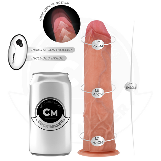 COCK MILLER - HYPERREALISTINEN DILDO IMUKUPILLA JA KAUKOSÄÄTIMEN TYÖNTÖÖN 19,5 CM
