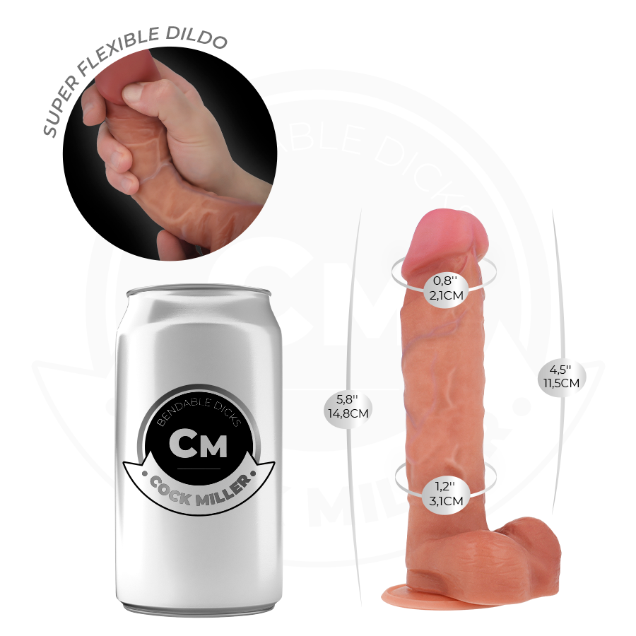 COCK MILLER - HYPERREALISTIC ARTICULABLE DILDO 14.8 CM