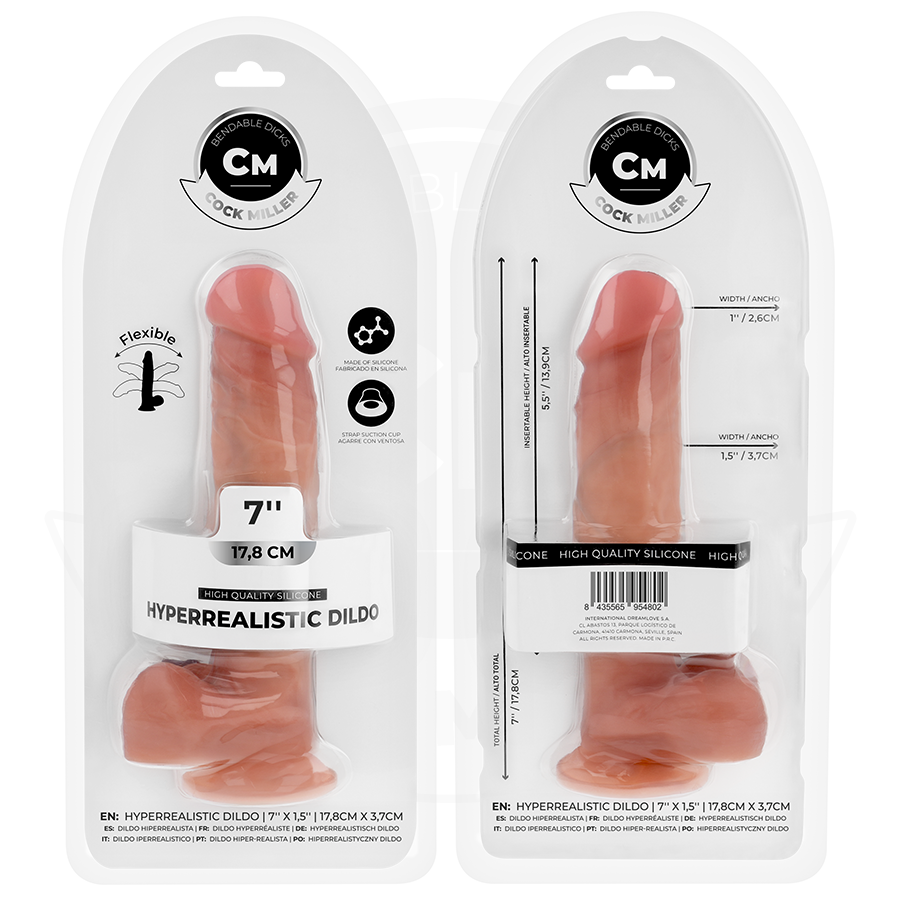 COCK MILLER - HYPERREALISTISET NIVELEDILDOT 17,8 CM