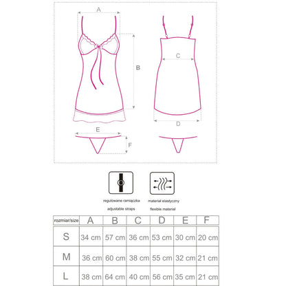 LIVCO CORSETTI FASHION - LUISE 1710 BABYDOLL + THONGIT MUSTA XL