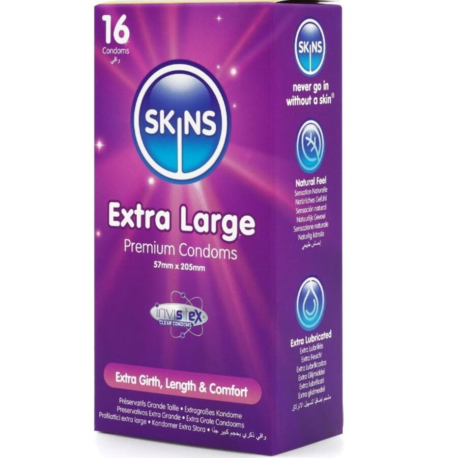 SKINS - EXTRA LARGE PREMIUM-KONDOMIPAKKAUS 16 KPL