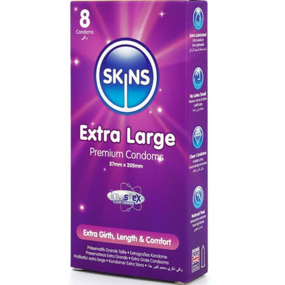 SKINS - EXTRA LARGE PREMIUM-KONDOMIPAKKAUS 8 KPL