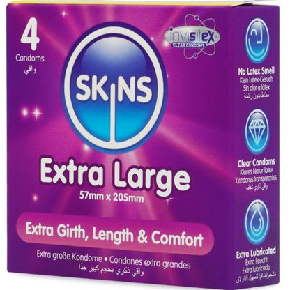 SKINS - EXTRA LARGE PREMIUM-KONDOMIT, 4 KPL