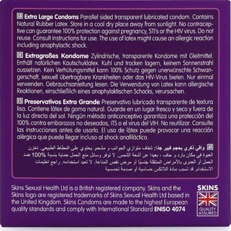SKINS - EXTRA LARGE PREMIUM-KONDOMIT, 4 KPL