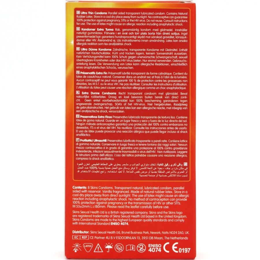 SKINS - ULTRA THIN PREMIUM -KONDOMIT, 8 KPL