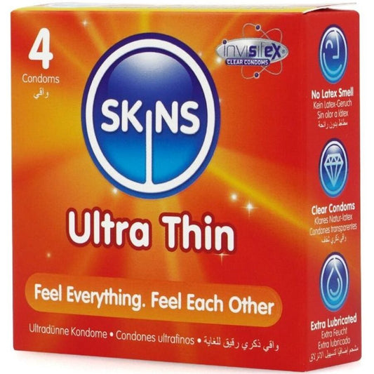 SKINS - ULTRA THIN PREMIUM -KONDOMIT, 4 KPL PAKKAUS