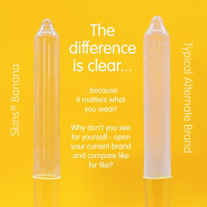 SKINS - BANAANIA PREMIUM -KONDOMIT, 4 KPL:N PAKKAUS