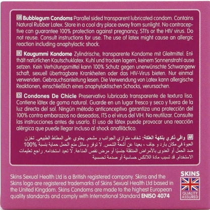 SKINS - BUBBLEGUM PREMIUM KONDOMIPAKKAUS 4 KPL
