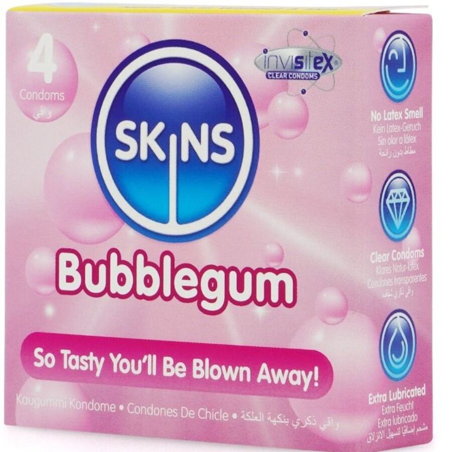 SKINS - BUBBLEGUM PREMIUM KONDOMIPAKKAUS 4 KPL