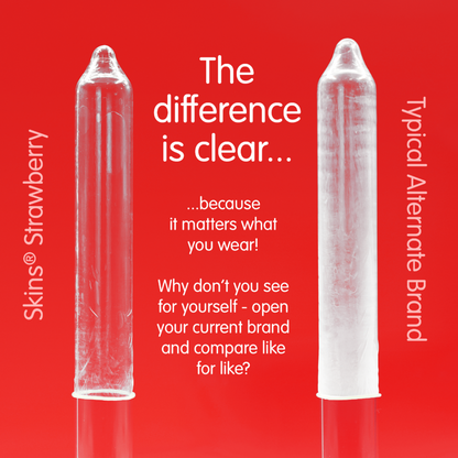 SKINS - MANSIKKA PREMIUM KONDOMIPAKKAUS 8 KPL