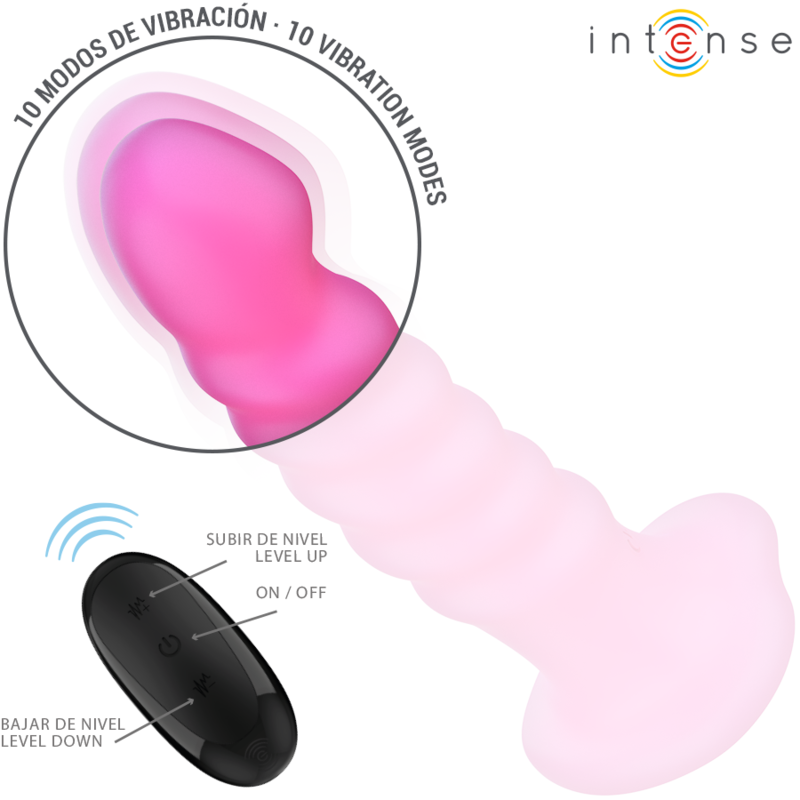 INTENSIV - CINDY VIBRATOR STORLEK L SPIRALDESIGN 10 VIBRATIONER ROSA FJÄRRKONTROLL