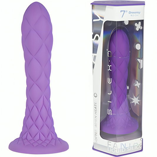 SILEXD - DREAMY DILDO FANTASY NESTEMÄINEN SILIKONIDILONI LÄMPÖAKTIIVI VIOLETTI 18,5 CM