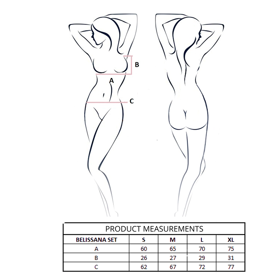 PASSION - BELISSANA RINTALIIVI + STRINGIT SETTIT SININEN L/XL