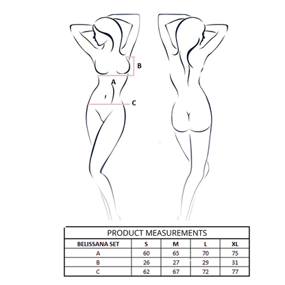 PASSION - BELISSANA RINTALIIVI + STRINGIT SETTIT SININEN L/XL