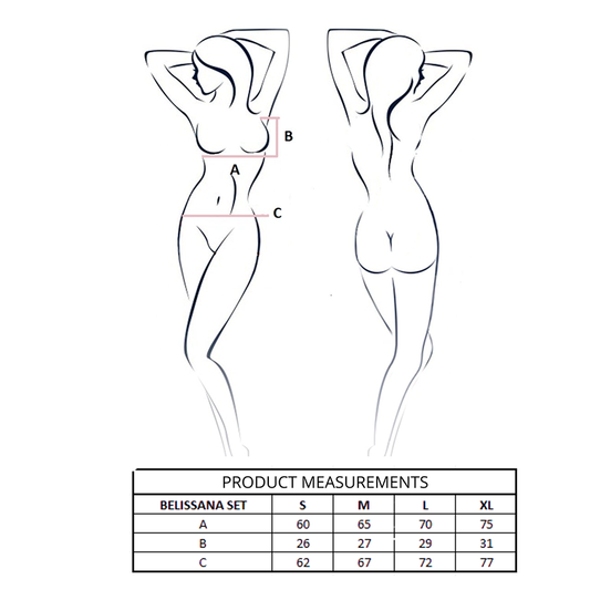 PASSION - BELISSANA RINTALIIVIT + STRINGIT VALKOINEN L/XL