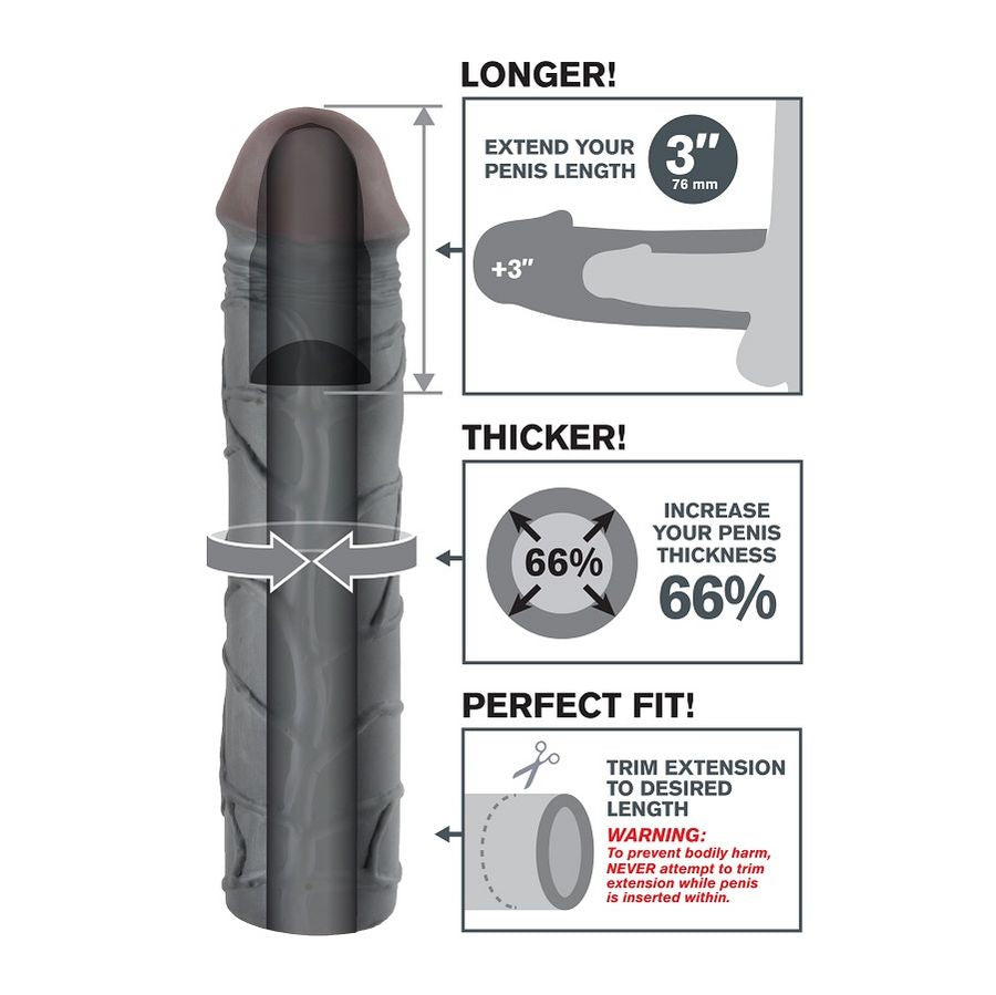FANTASY X-TENSIONS - MEGA 3 FÖRLÄNGNING SVART
