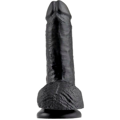 KING COCK - 7 MUSTA DILDO KUULIKIIVEILLÄ 17,8 CM