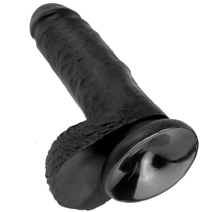 KING COCK - 7 MUSTA DILDO KUULIKIIVEILLÄ 17,8 CM
